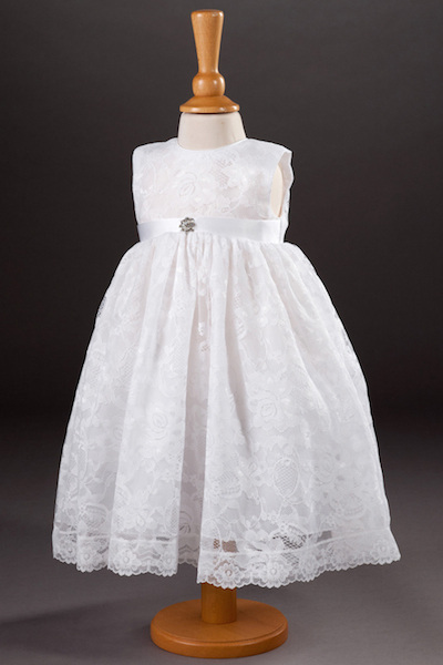 Millie Grace Brooch Lace Flower Girl Dress - Anne-Marie