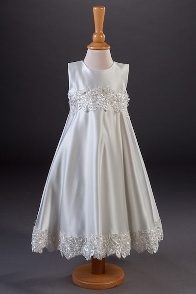 Millie Grace Guipure Lace Satin Flower Girl Dress - Tina