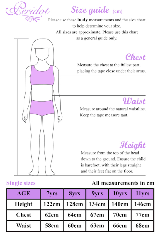 Peridot Dress Size Guide